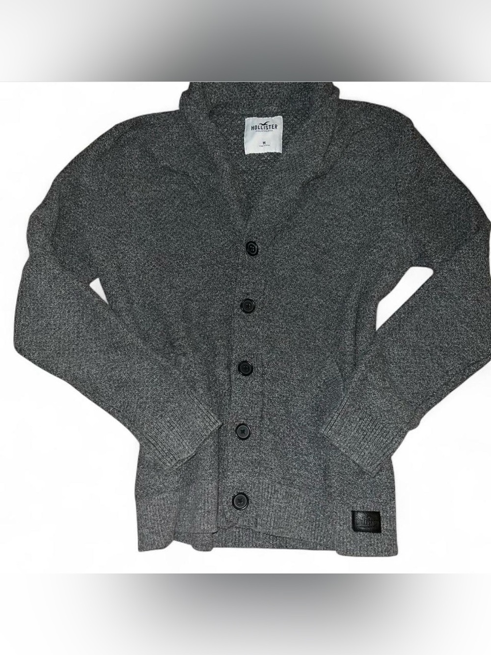 Hollister Shawl Collar Button Cardigan - Charcoal Medium